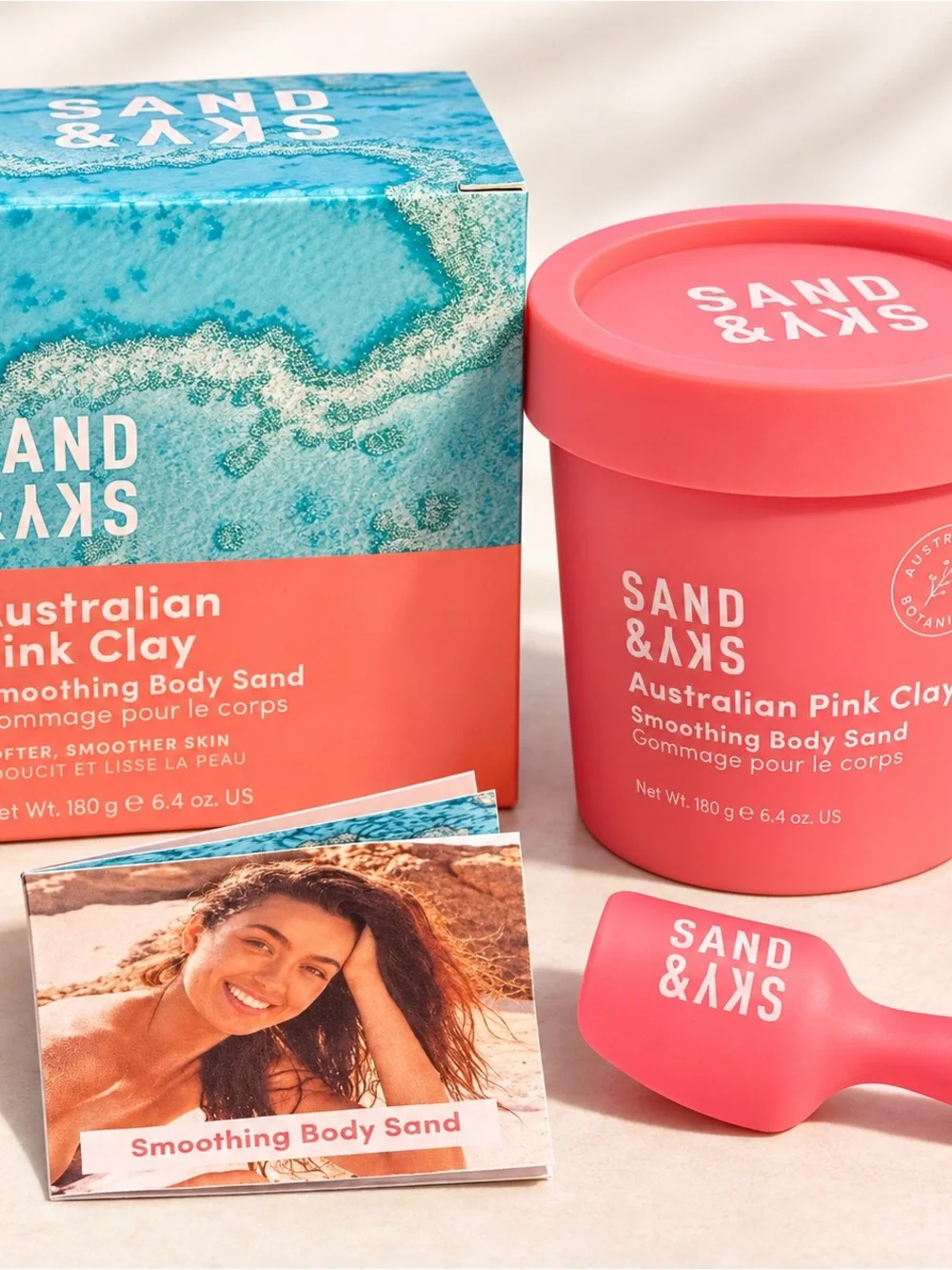 Sand & Sky Australian Pink Clay Smoothing Body Sand Scrub 6.4 oz NIB Revolve